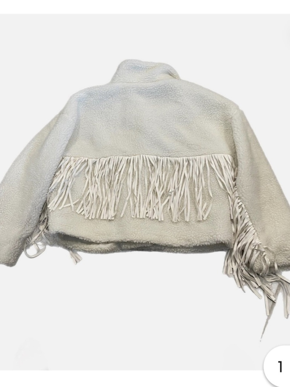 PrettyLittleThing Cream Sherpa Fringe Jacket - Kids